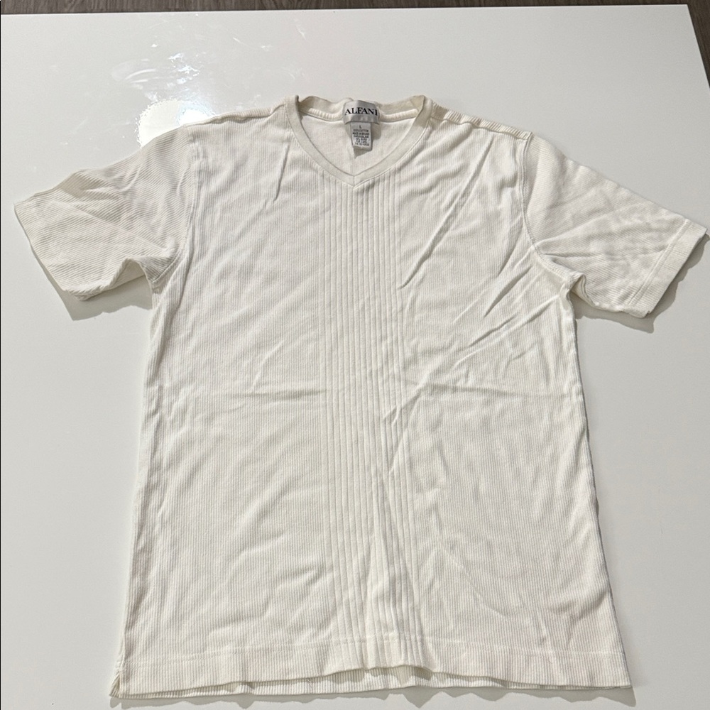 Alfani Men's White Short Sleeve Tee Size L
